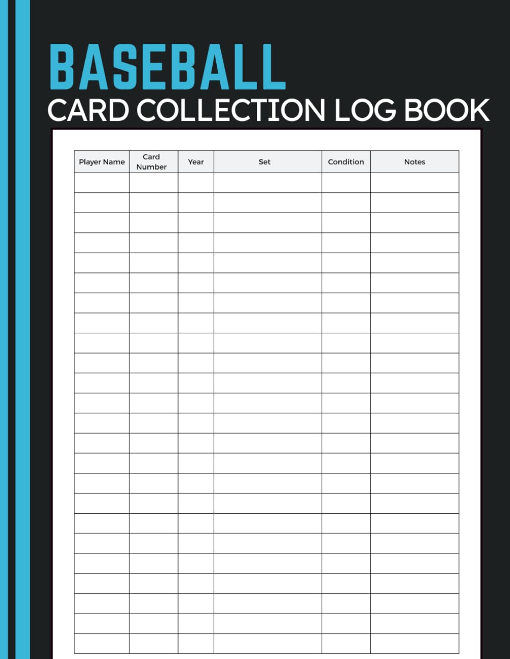 capítulo por capítulo baixar Baseball Card Collection Logbook: Track Card Inventory, Player Information, Condition, Value, and Set Details for Baseball Card Collectors and Traders