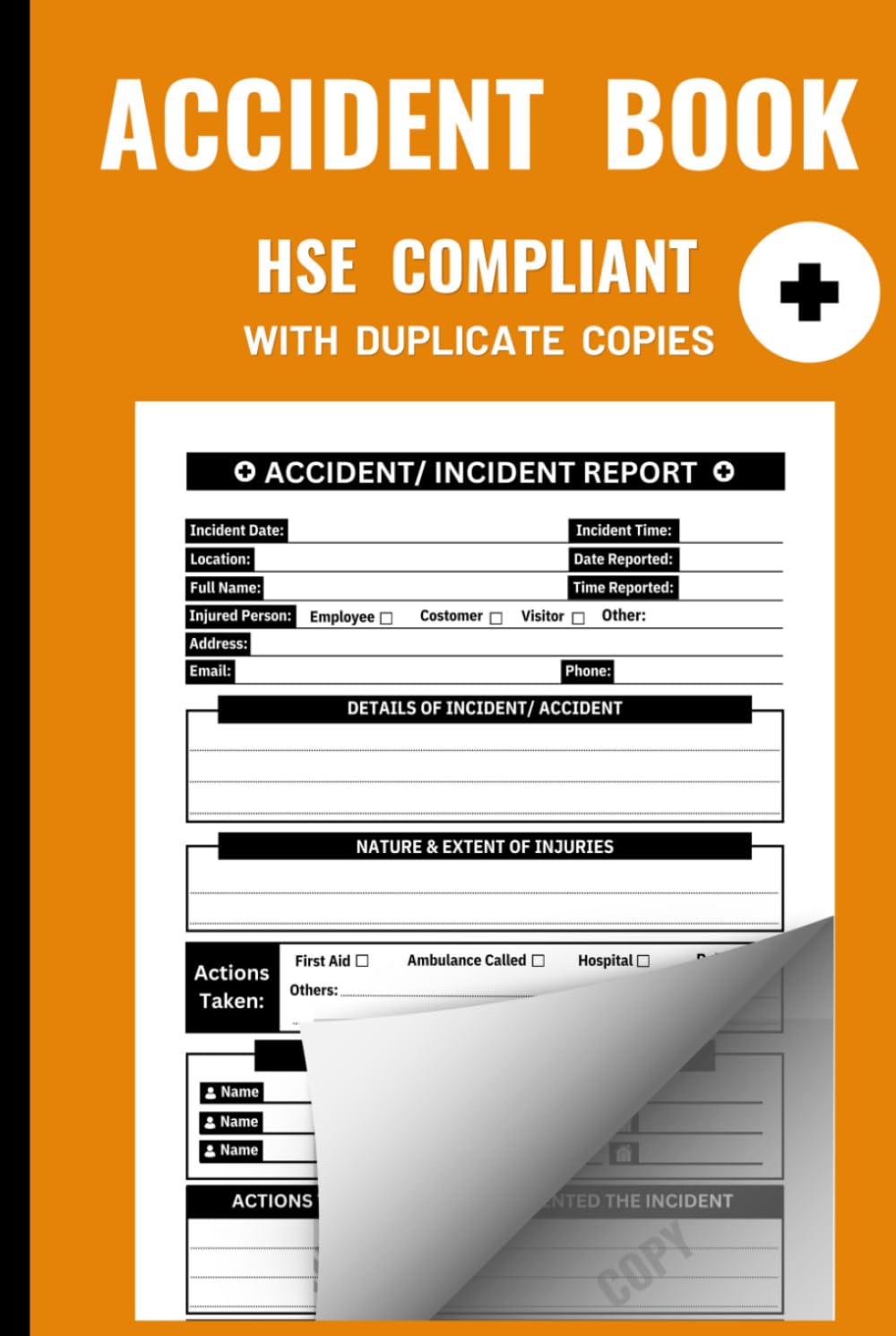 A5 Duplicate Accident Book: HSE & GDPR Compliant Workplace Health and Safety Record Log For Offices, Business, Churches, Company, Construction Site,... Sports Club, Scouts, Gym with 50 Reports baixar livro de graça