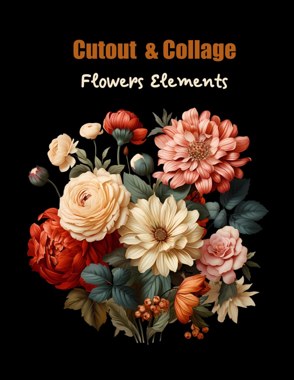 ler totalmente Cutout and Collage Flowers Elements.: 8.5X11 in.20 pages over 100 flowers elements