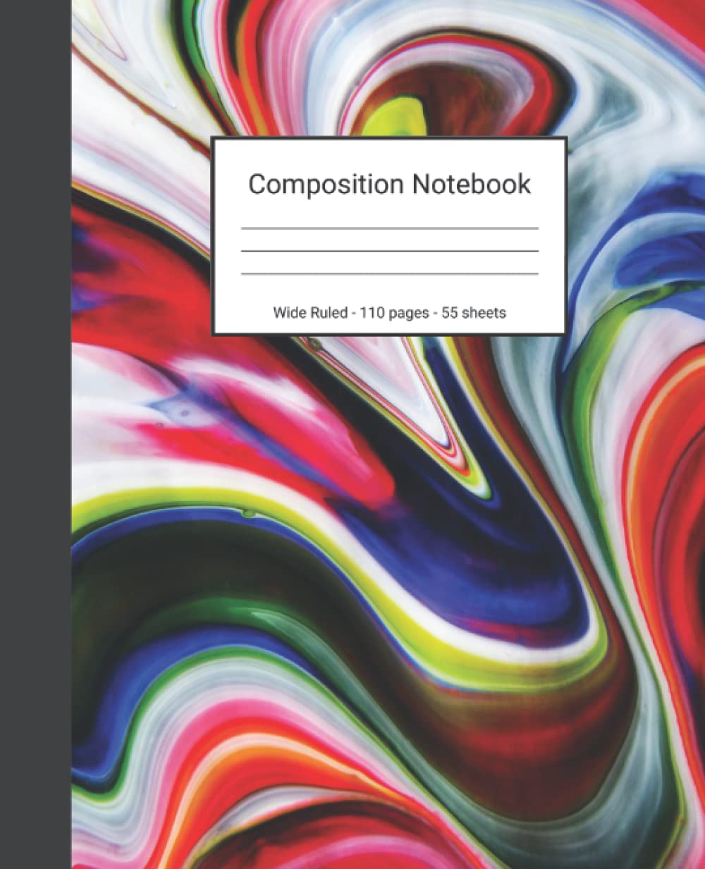 Composition Notebook: Wide Ruled Paper Notebook Journal - Red White Blue And Green Liquid Marble - Blank Wide Lined Workbook baixar livro de graça