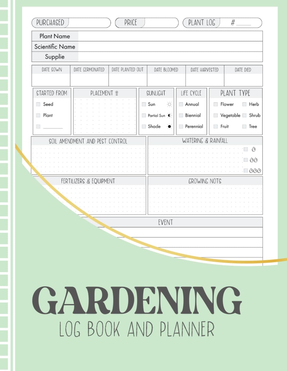 Gardening Log Book and Planner: Simple Monthly Garden Journal for Tracking Plants, Tasks & Harvests