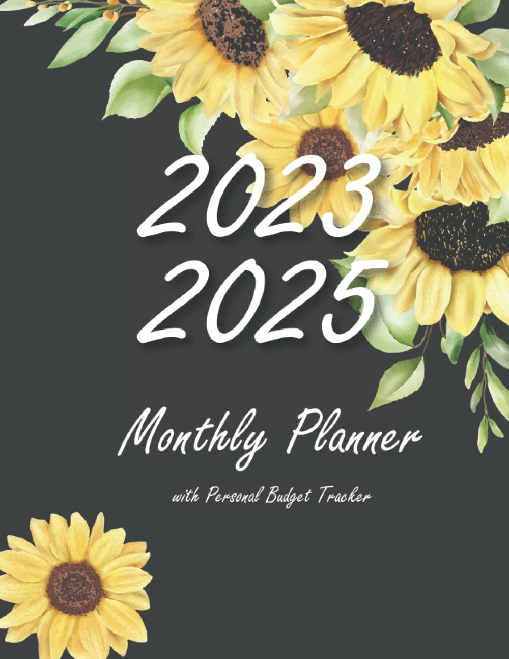 2023-2025 Monthly Planner with Personal Budget Tracker: Three years simple organizer to record income, travel expenses, saving tracker, medical... with Colorful sunflowers on black cover baixar o livro de graça