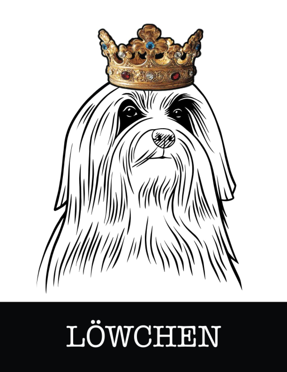 ler totalmente Löwchen: Lowchen King/Queen Wearing Crown 8.5 x 11 Notebook Journal, 200 lined pages