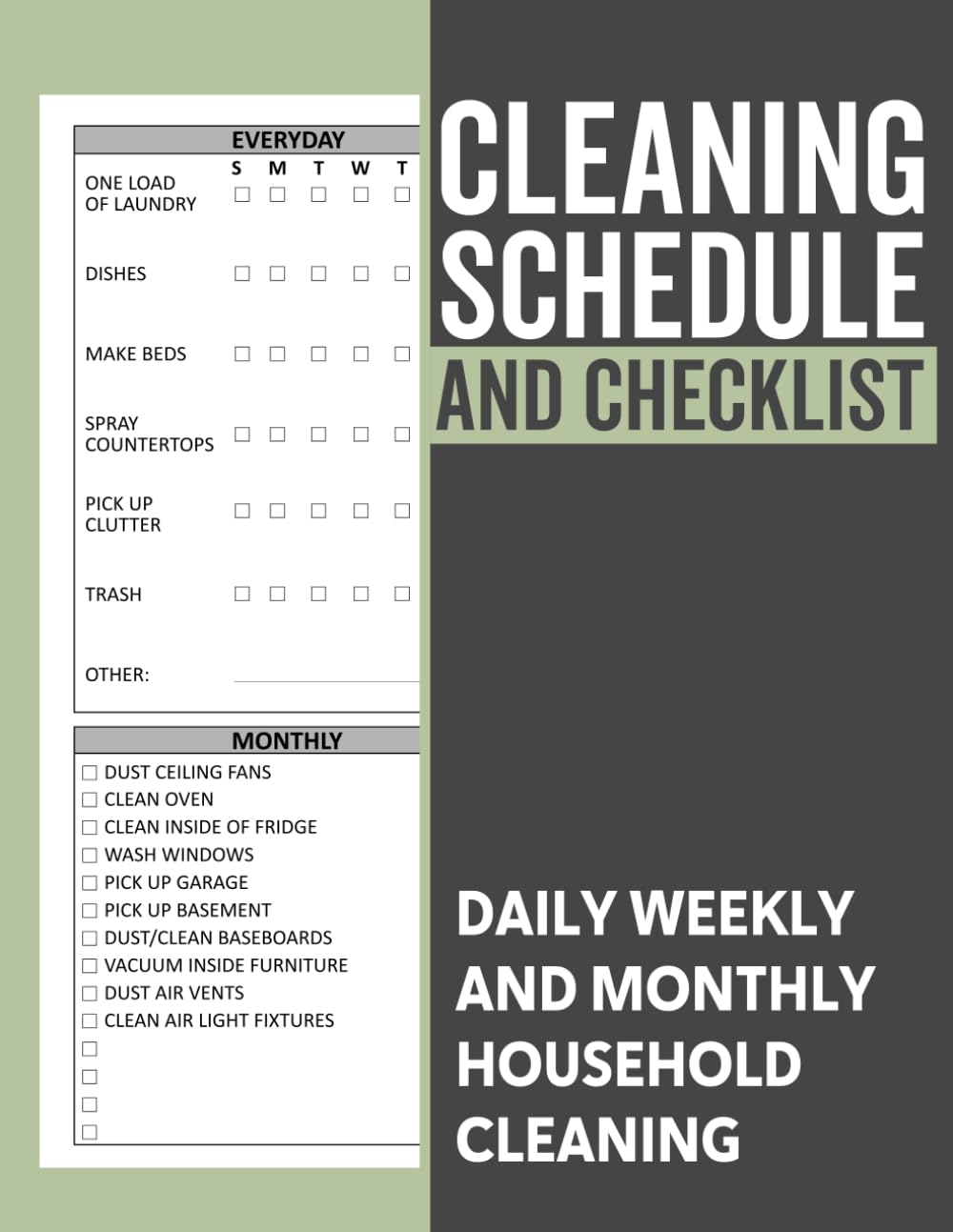 Cleaning Schedule and Checklist: Daily Weekly and Monthly Household Cleaning Schedule, Housekeeping Checklist Planner, and Organizer baixar o livro de graça