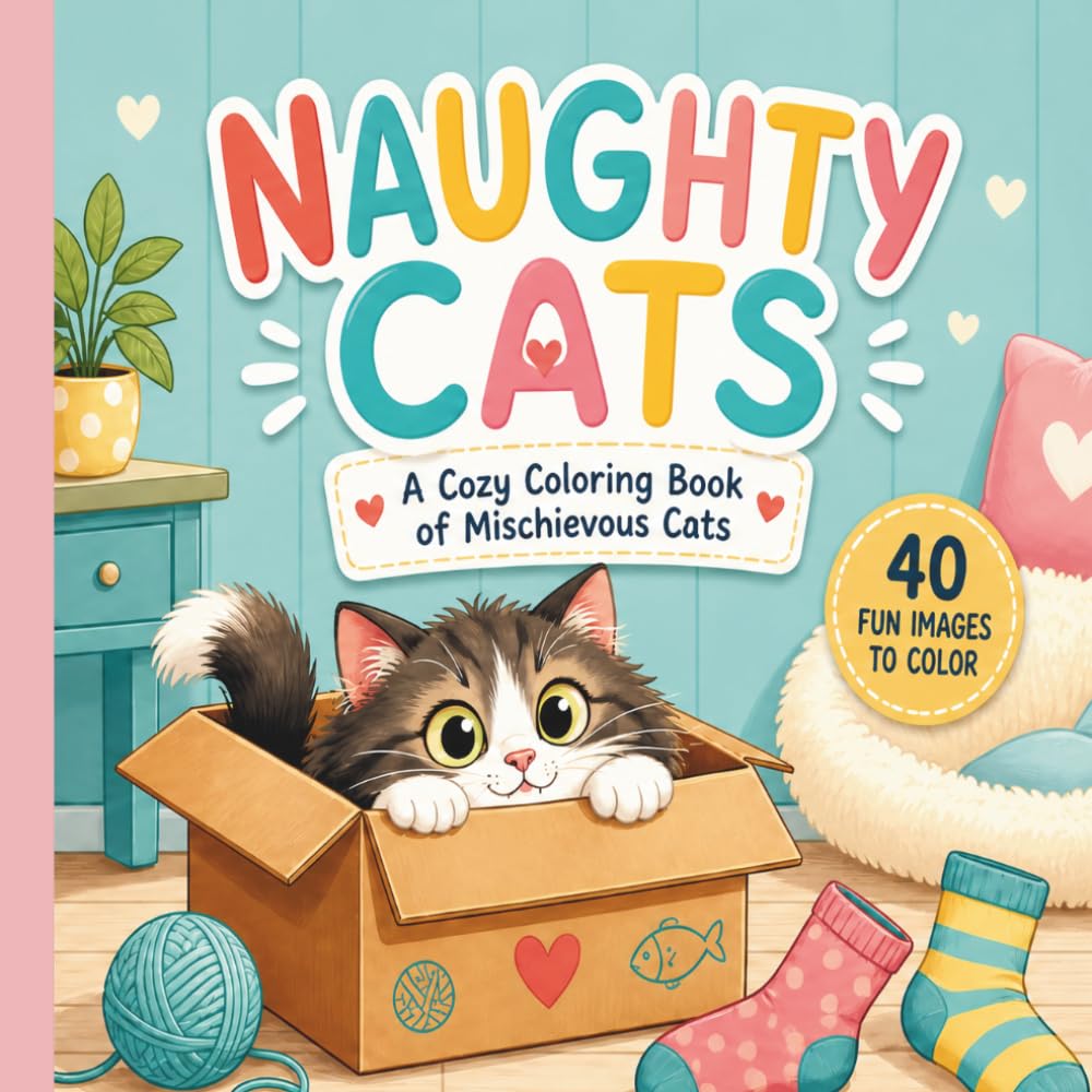 Naughty Cats: A Cozy Coloring Book of Mischievous Cats, Funny Moments, and Everyday Cat Chaos baixar livro de graça