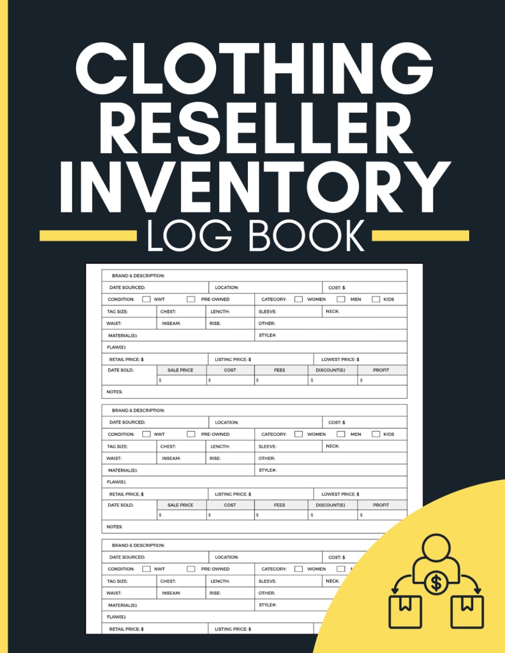 ler totalmente Clothing Reseller Inventory Log Book: Apparel Inventory Tracker with Item Records, Pricing, Sales, and Profit Logs for Online Resellers and Small Businesses