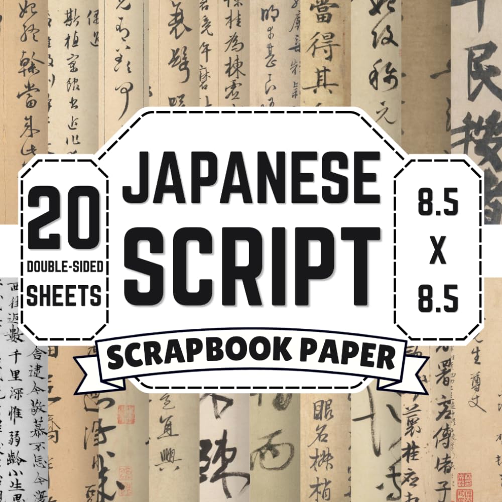 capítulo por capítulo baixar Japanese Script Scrapbook Paper: 8.5" x 8.5" 20 Double-Sided Sheet 20 Designs Decorative Craft Paper with Antique Calligraphy, Faded Kanji Characters,... Manuscripts for Junk Journals & Collage