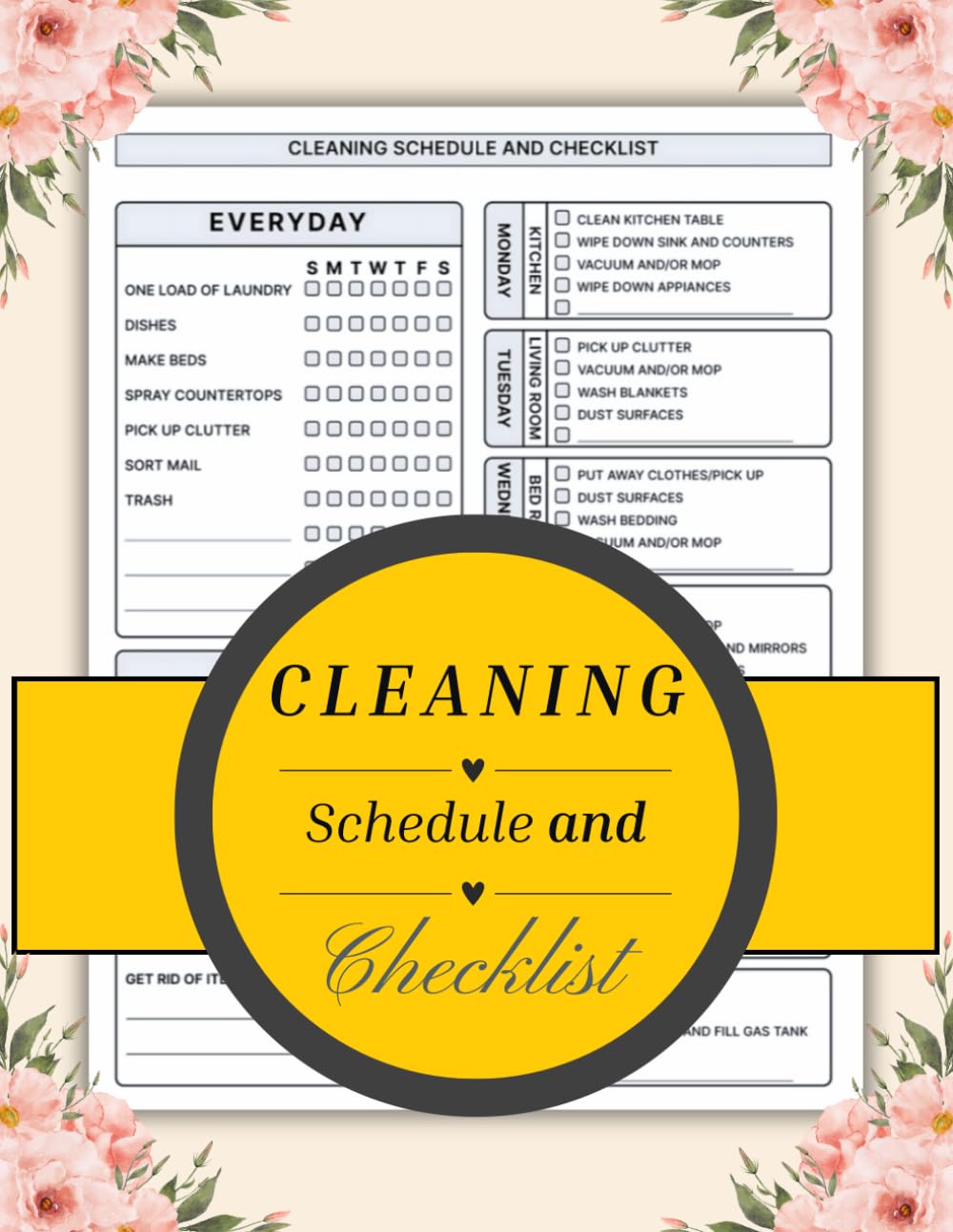 Cleaning Schedule and Checklist: Daily Weekly and Monthly Household Cleaning Schedule, Housekeeping Checklist Planner, and Organizer ( 120Pages "8.5X11" Inches ) baixar livro de graça