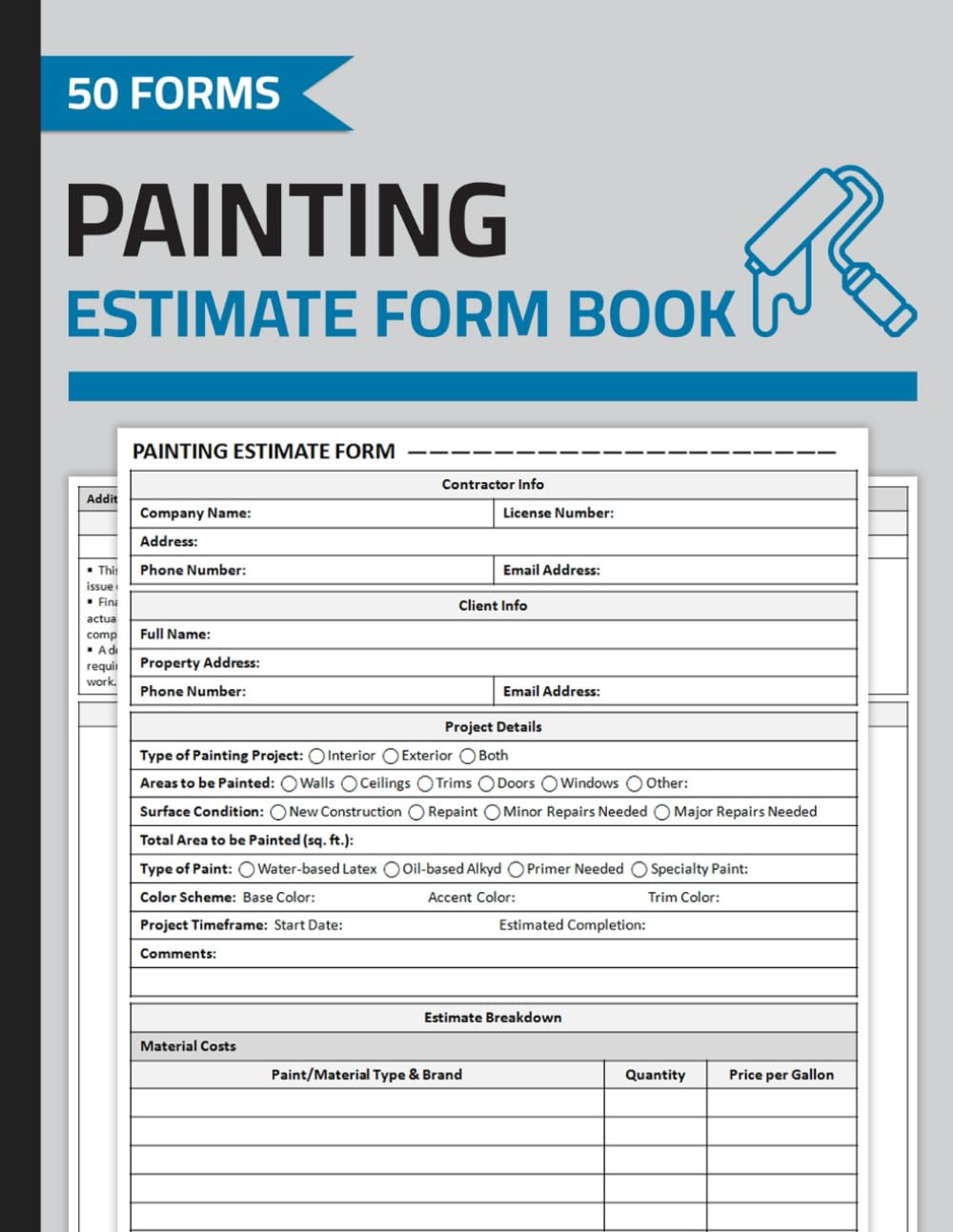 Painting Estimate Form Book: Painting Contractor Proposal Forms | Painter Estimating Sheets | 100 Pages (50 Forms) baixar o livro de graça