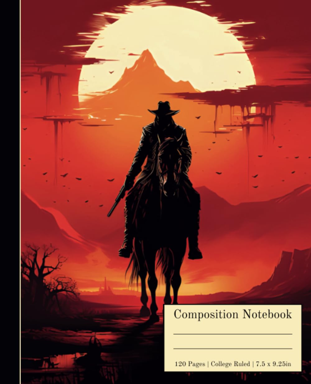 ler totalmente Cowboy Composition Notebook College Ruled: Features an Eye-Catching Cowboy on Horse Silhouette Aesthetic Illustration on the Cover - 120 College Ruled Pages (With Margin) for Students and Adults