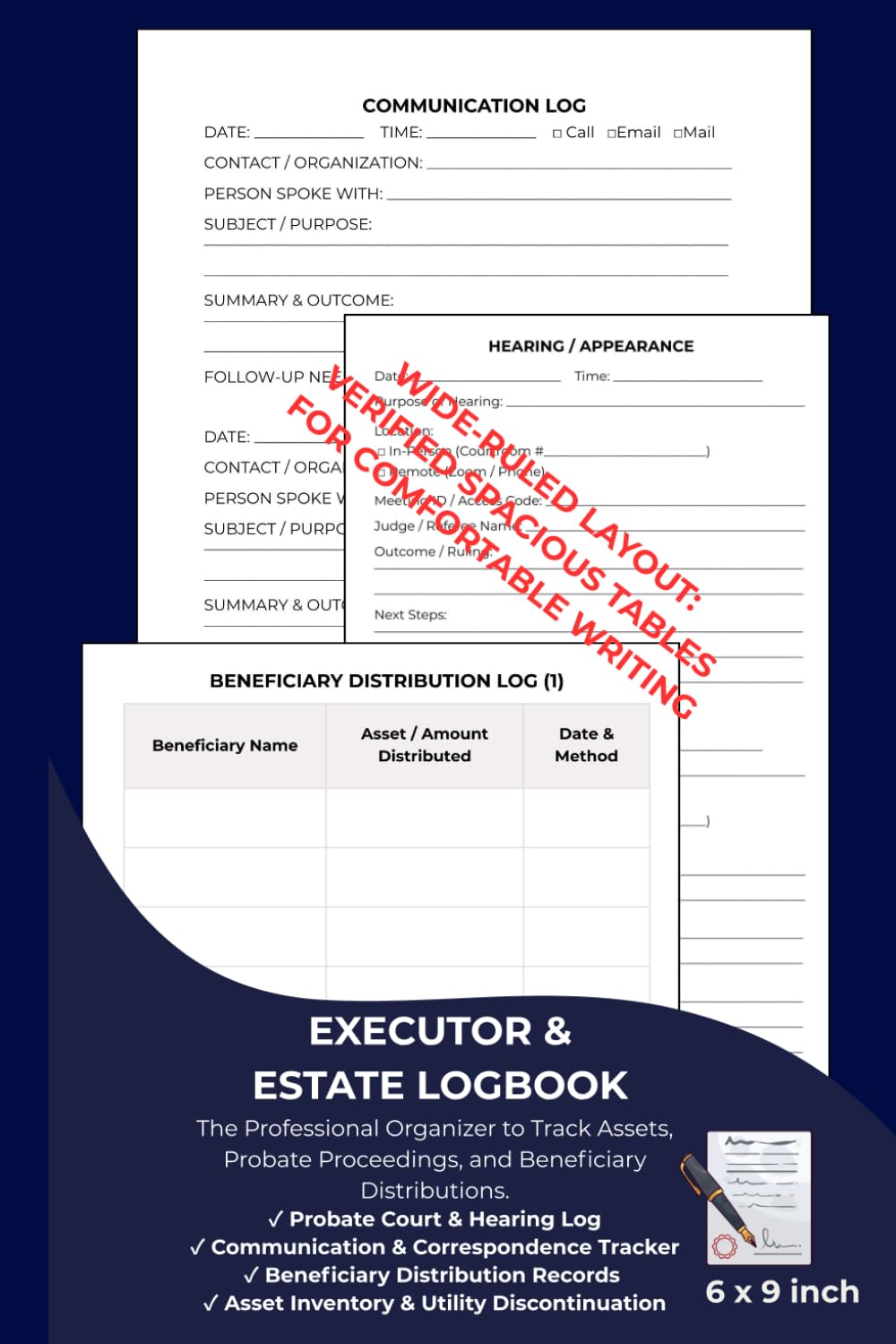 ler totalmente Executor & Estate Logbook: The Professional Probate Organizer to Track Assets, Court Deadlines, Beneficiary Distributions, and Communications | 6x9... (Estate & Probate Administration Series)