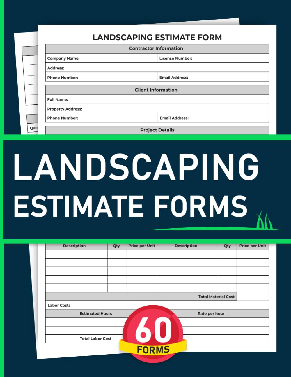 Landscaping Estimate Form: Record Labor, Materials, Project Costs and Client Information | 120 Pages. baixar o livro de graça