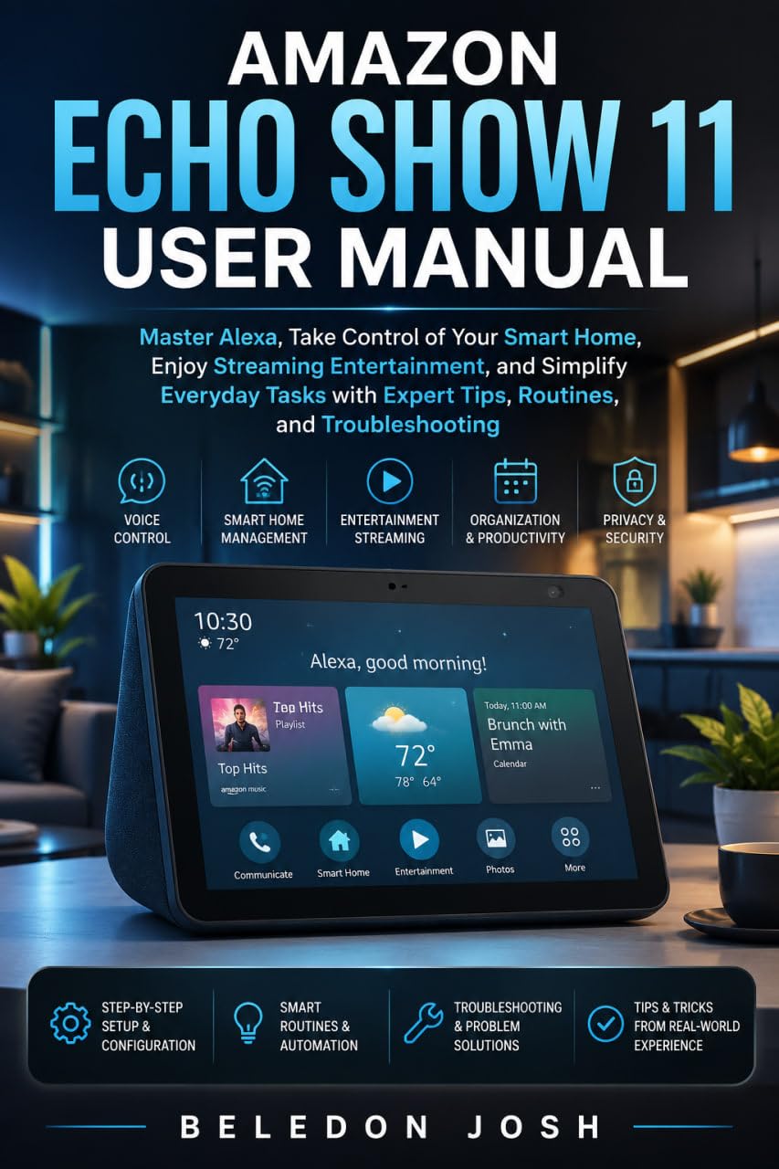 ler totalmente Amazon Echo Show 11 User Manual: Master Alexa, Take Control of Your Smart Home, Enjoy Streaming Entertainment, and Simplify Everyday Tasks with Expert... and Troubleshooting (English Edition)