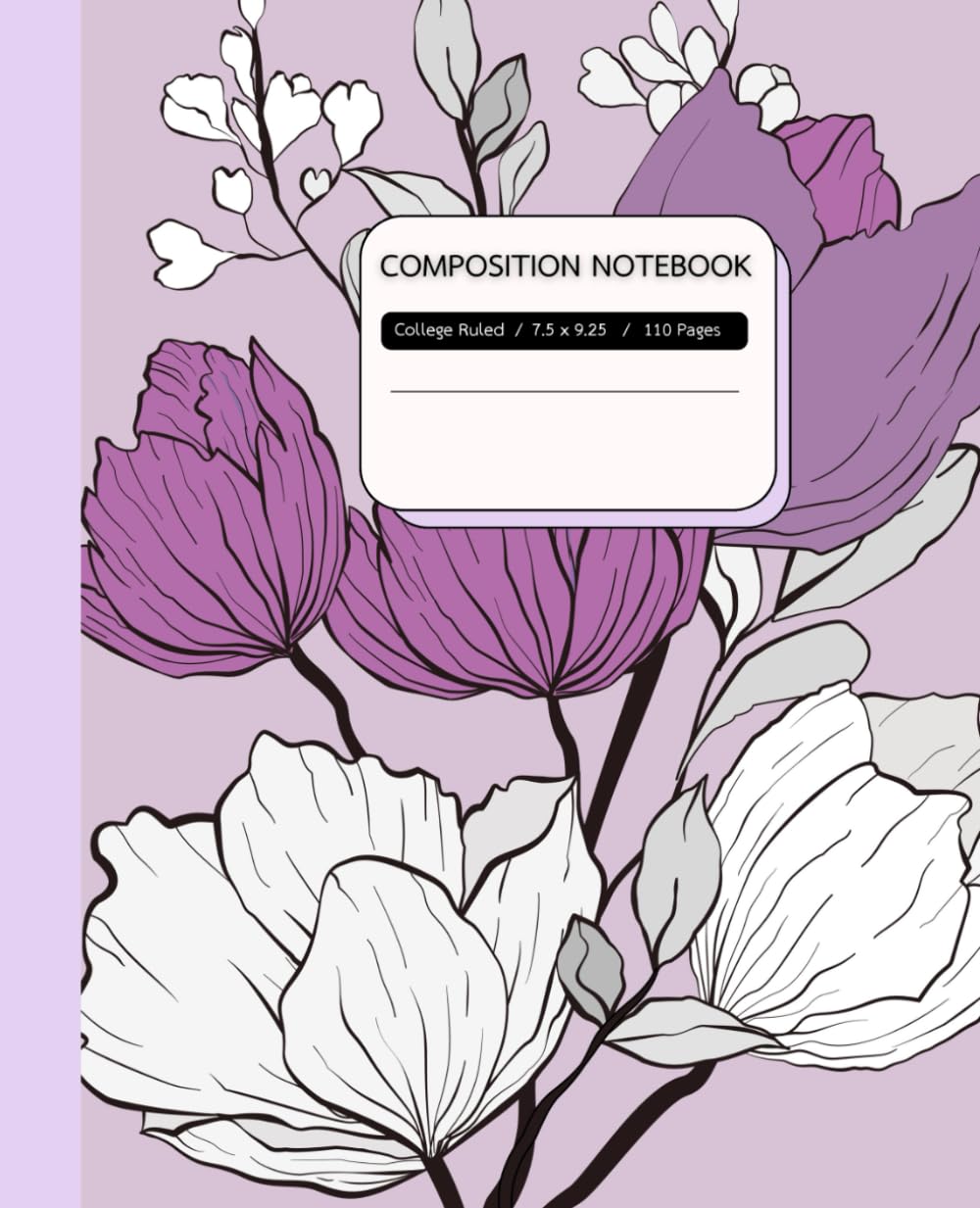 Composition Notebook College Ruled: Beautiful Vintage Flowers Botanical Illustration, Journal for College, School, Office & Work l Diary Notebook for ... and practical gift for flower lovers