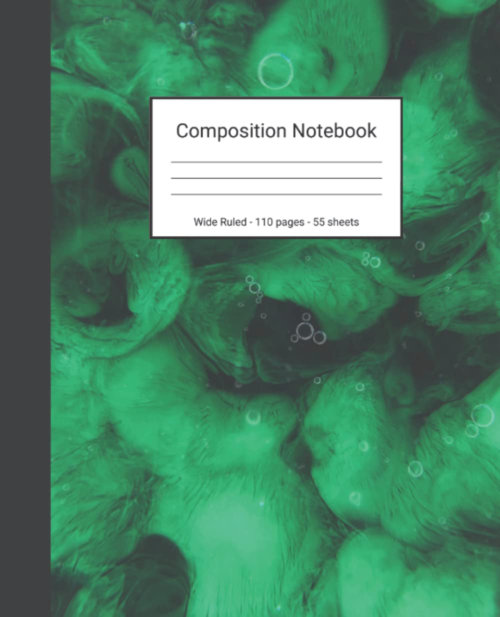 ler totalmente Composition Notebook: Wide Ruled Paper Notebook Journal - Green and Black Abstract Painting - Blank Wide Lined Workbook