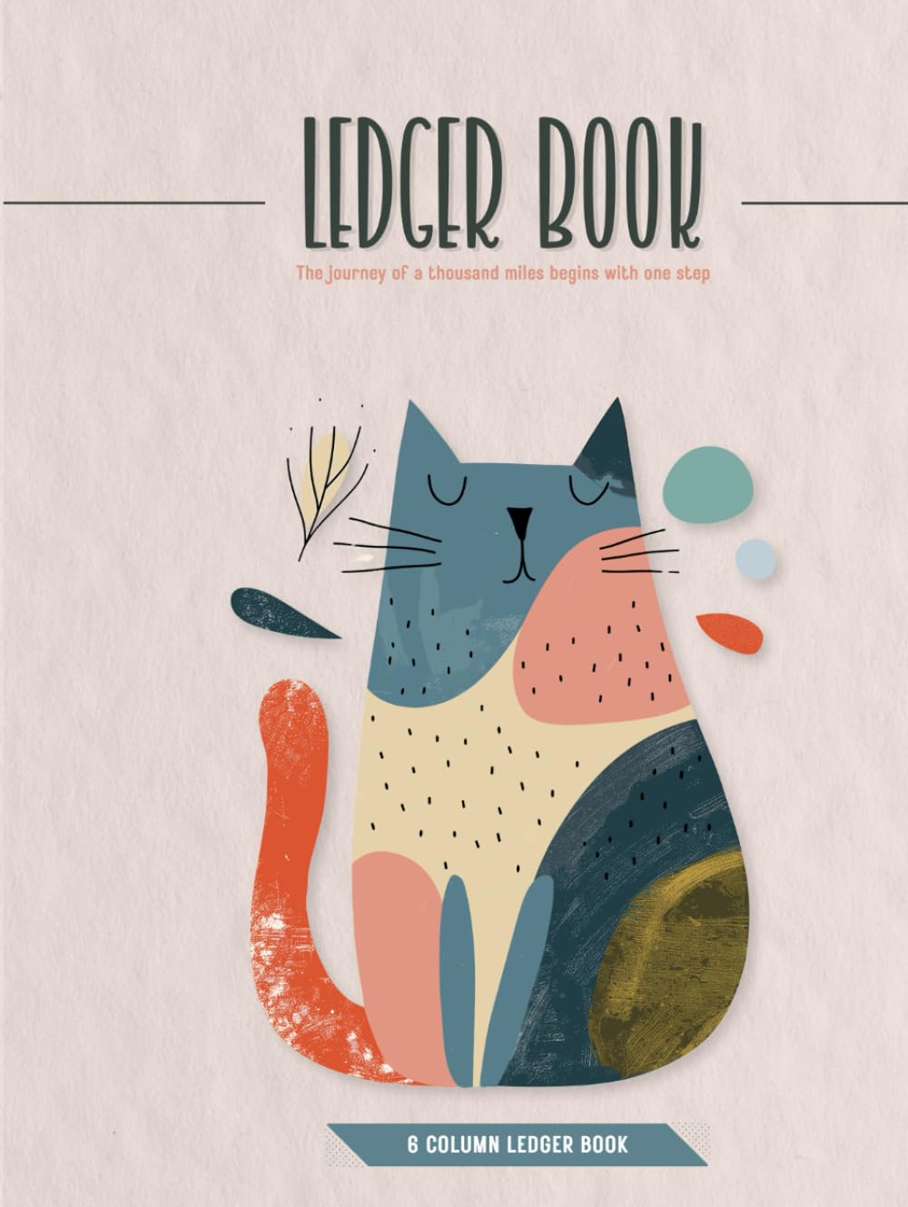 6 Column Ledger Book Hard Cover - Small Business - Large Format: 150 registration sheets & 30 Notes Pages - Minimalist Cat Illustration (Cute Ledger Books) baixar livro de graça