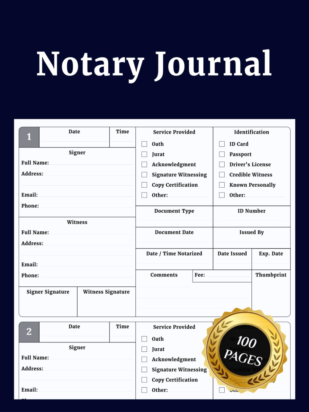 capítulo por capítulo baixar Notary Journal: Notary Public Record Book for Notarial Acts (200 Entries)