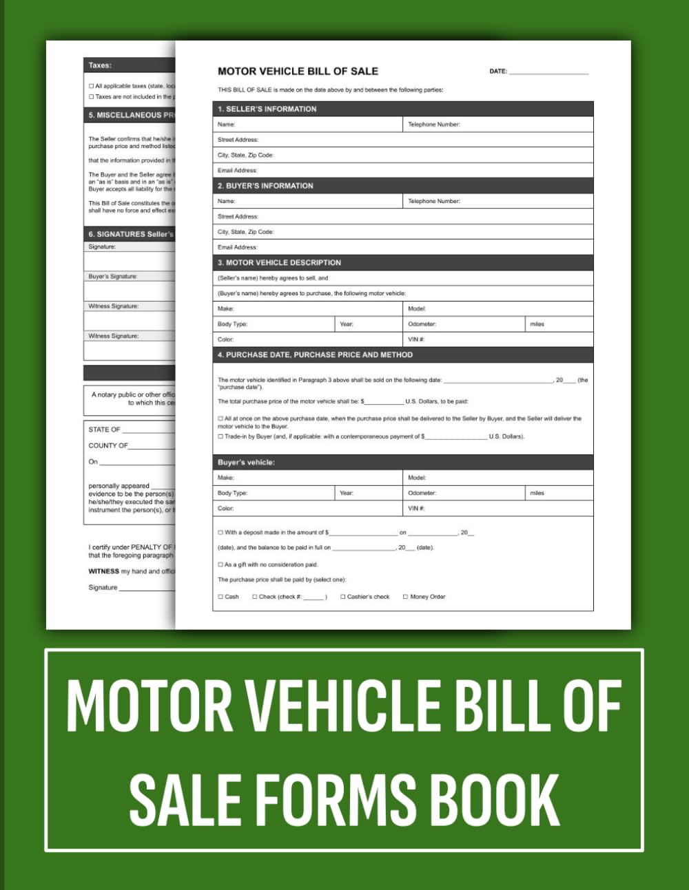 capítulo por capítulo baixar Motor Vehicle Bill of Sale Forms Book, Bill of Sale Form for Buying or Selling a Car, Truck, or Motorcycle | Vehicle Sales Agreement Forms | 60 Forms.