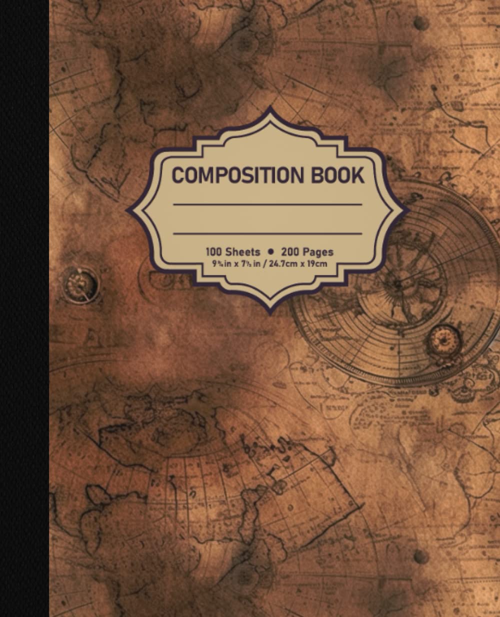 ler totalmente Antique Vintage Maps Illustrations Composition Notebook: College-Ruled Book, Cream 200 Pages For Students, Large Size 7.5 x 9.25, Aesthetic Journal For School, College, Office, Work, Projects