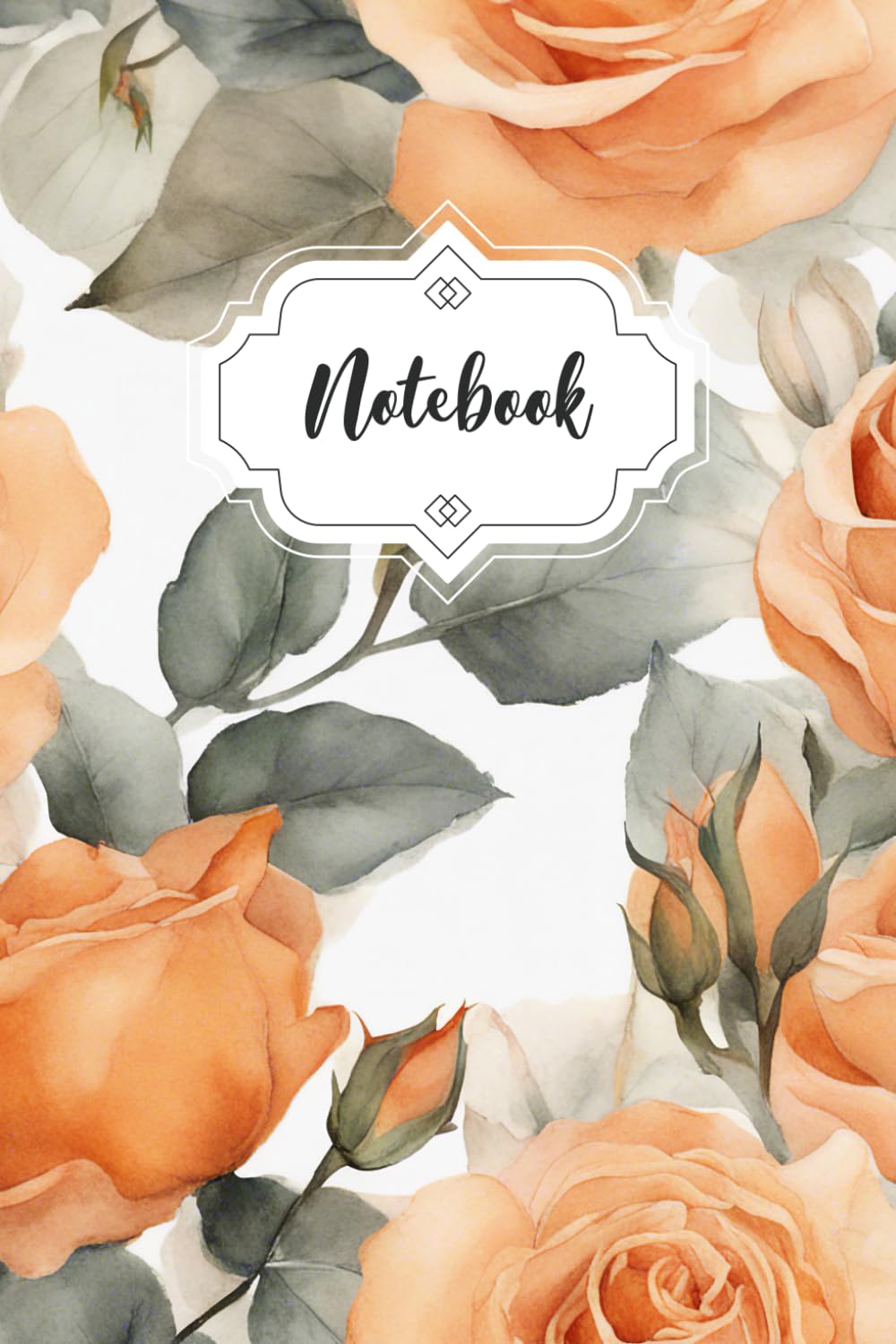 BOTANICAL FLOWERS - ORANGE ROSES | 6 x 9 in | Soft Pastel Watercolour Illustration, Beautiful & Elegant Pattern | Grid 120 pages: Graph Notebook baixar livro de graça