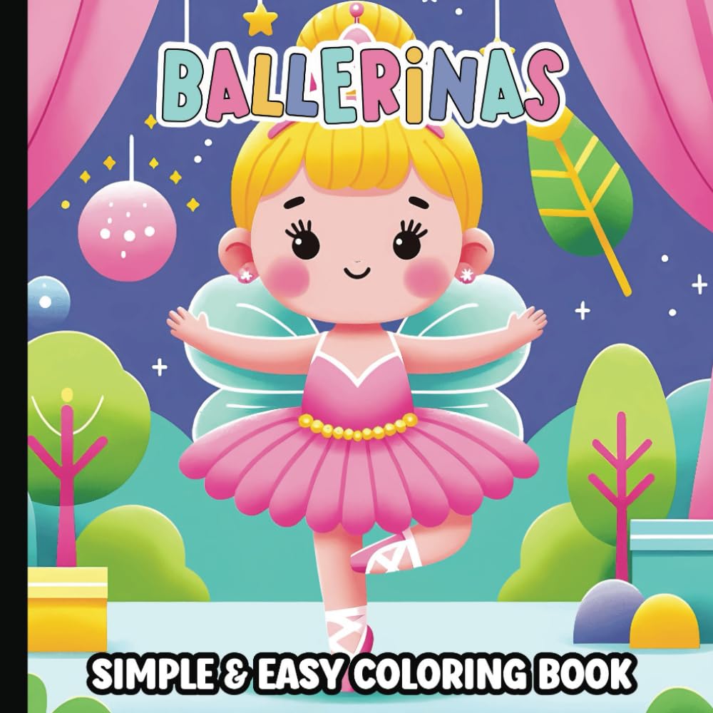 Ballerina Coloring Book: Ballet Coloring Book for Girls | 40 Bold and Easy Coloring Pages for Girls 4-8 | Featuring Flowers, Pointe Shoes, Tutus, Dresses and More baixar o livro de graça