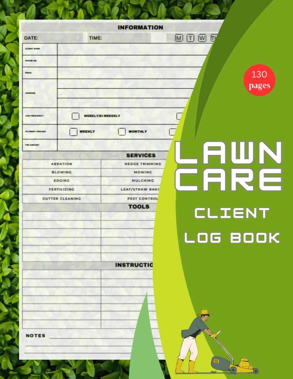 Lawn care client logbook: Simple Lawn Mowing And Landscape Appointment Logbook, Track And Record Your Client's Information Easily,with note,130 Pages 8.5x11 Inches baixar livro de graça