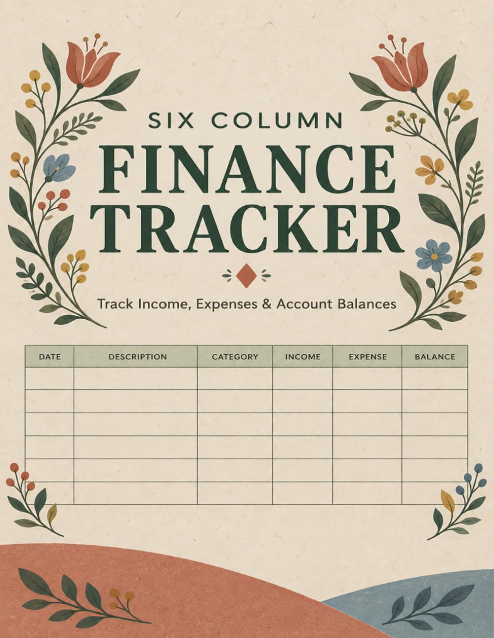 Six Column Finance Tracker: Structured bookkeeping organizer for independent workers to document cash flow, costs, earnings, balances, and notes baixar o livro de graça