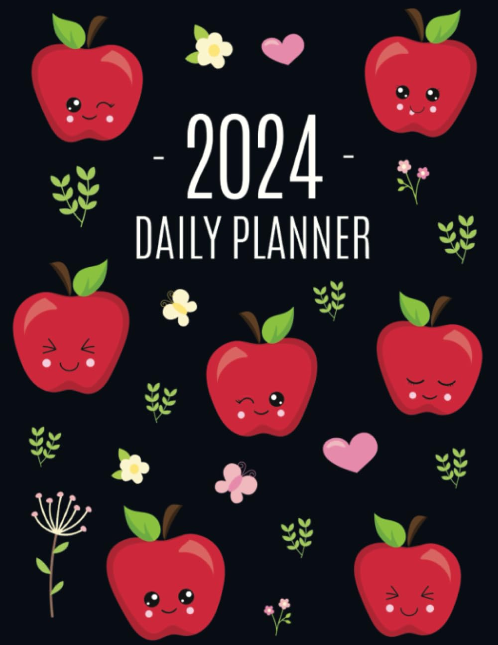 ler totalmente Apple Planner 2024: For All Your Weekly Appointments! | Cool 12 Months Daily Organizer with Cute Red Fruit (January–December)