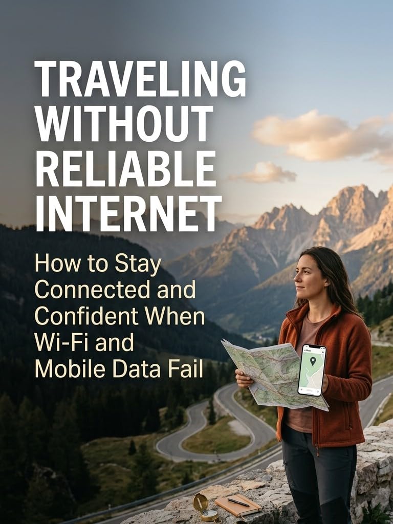 ler totalmente TRAVELING WITHOUT RELIABLE INTERNET: How to Stay Connected and Confident When Wi-Fi and Mobile Data Fail (English Edition)