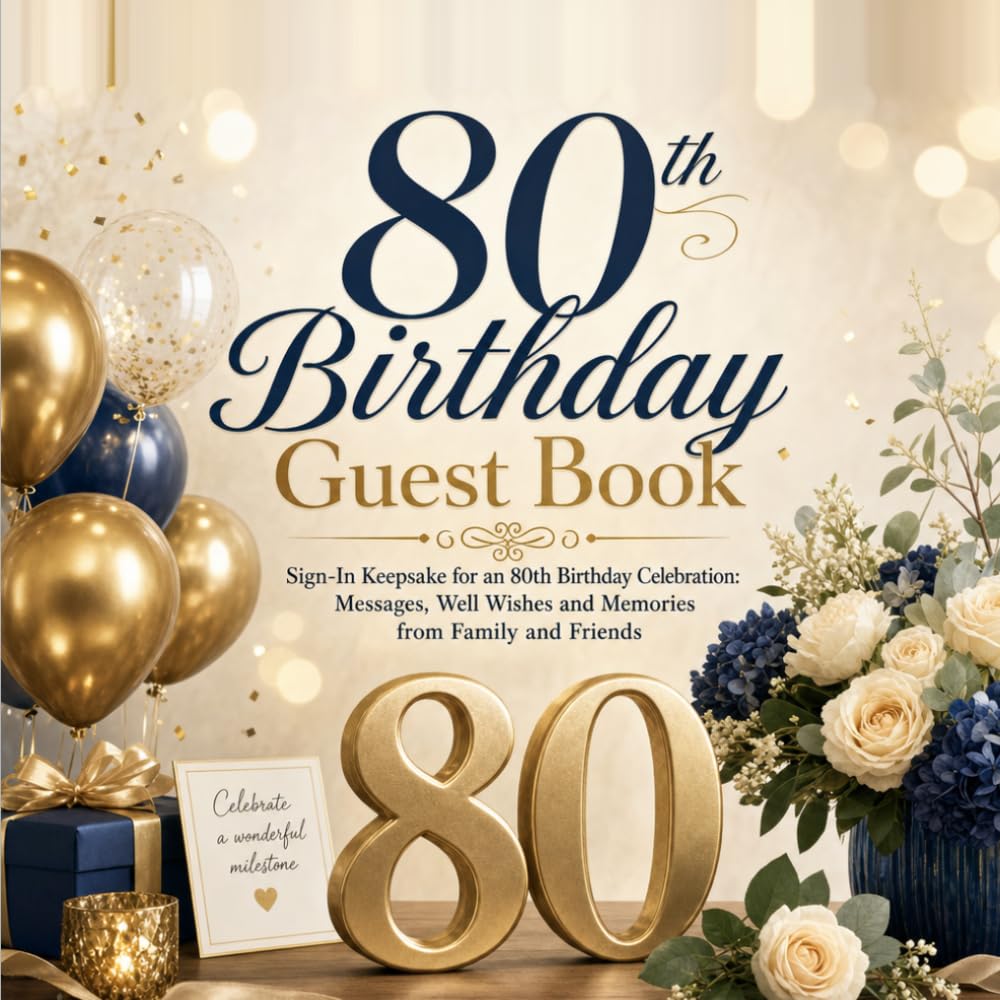 ler totalmente 80th Birthday Guest Book: Sign-In Keepsake for an 80th Birthday Celebration: Messages, Well Wishes and Memories from Family and Friends