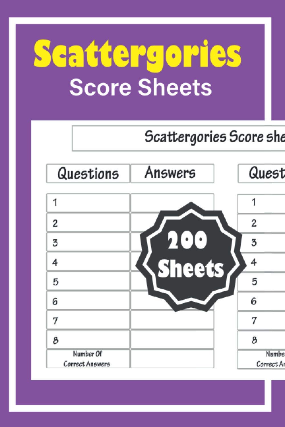 ler totalmente Scattergories Score Sheets 200 Sheets