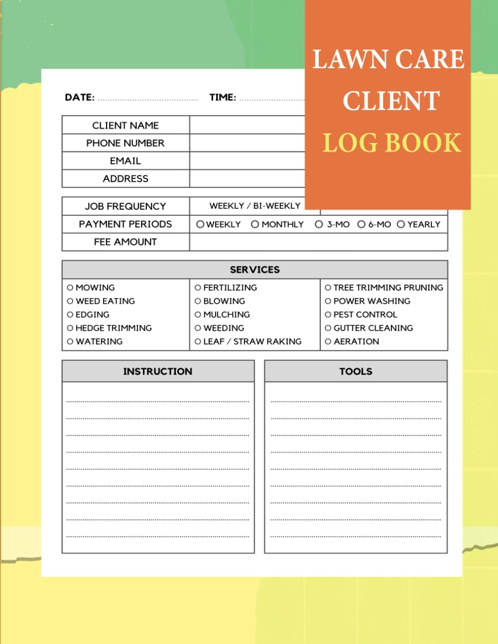 ler totalmente Lawn Care Client Log Book: Efficiently track and manage your lawn care business with this comprehensive client log book