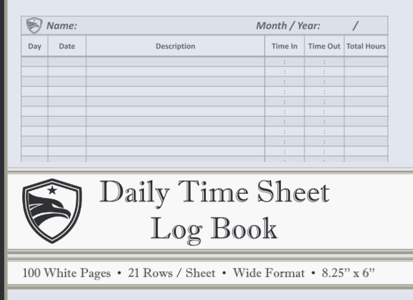 ler totalmente Daily Time Sheet Log book | Simple to use Timesheet Logbook To Record Employee Work Time in and out each day | Ideal for business, freelancer or... page | Landscape | 8.25'' x 6 '' | Light Blue