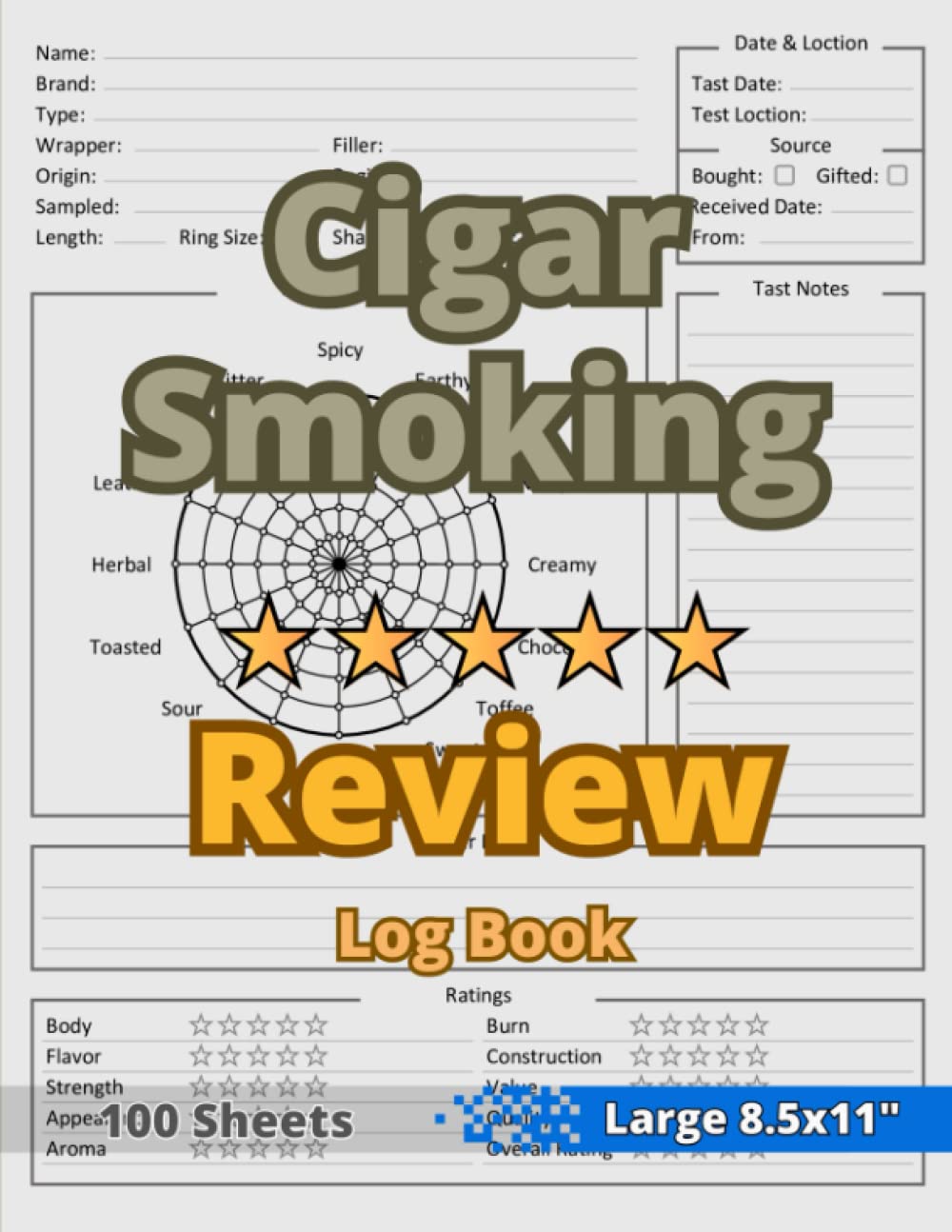 ler totalmente Cigar Smoking Review Log Book: 8.5x11" - Cigar Smoking Tasting Journal - Cigar Rating Notebook - Cigars Evaluation Score Sheet Book - Rate, Record,... Diary. Table of Contents & Pre-Numbered Pages