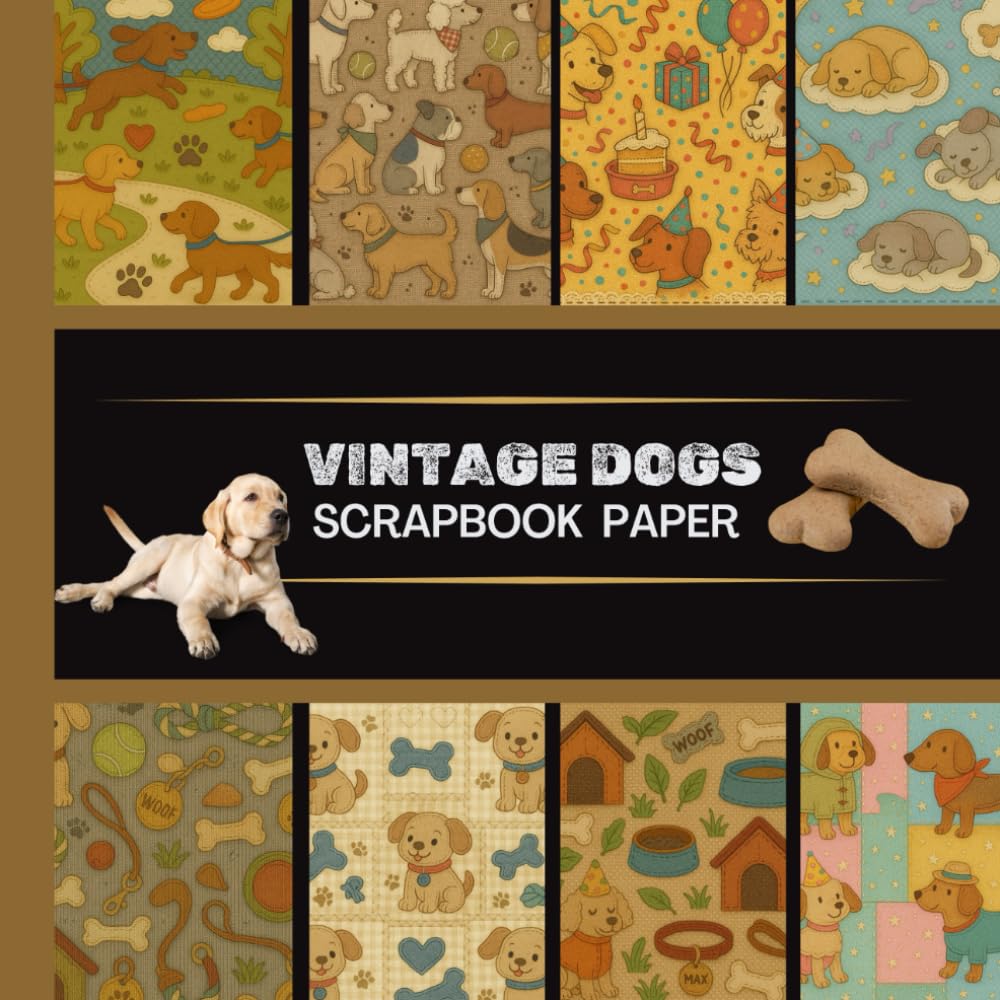 Vintage Dog Scrapbook Paper: 20 Double Sided Sheets 8.5 x 8.5 for Scrapbooking, Mixed Media Art, Junk Journals, Crafting projects, Origami, and More baixar livro de graça