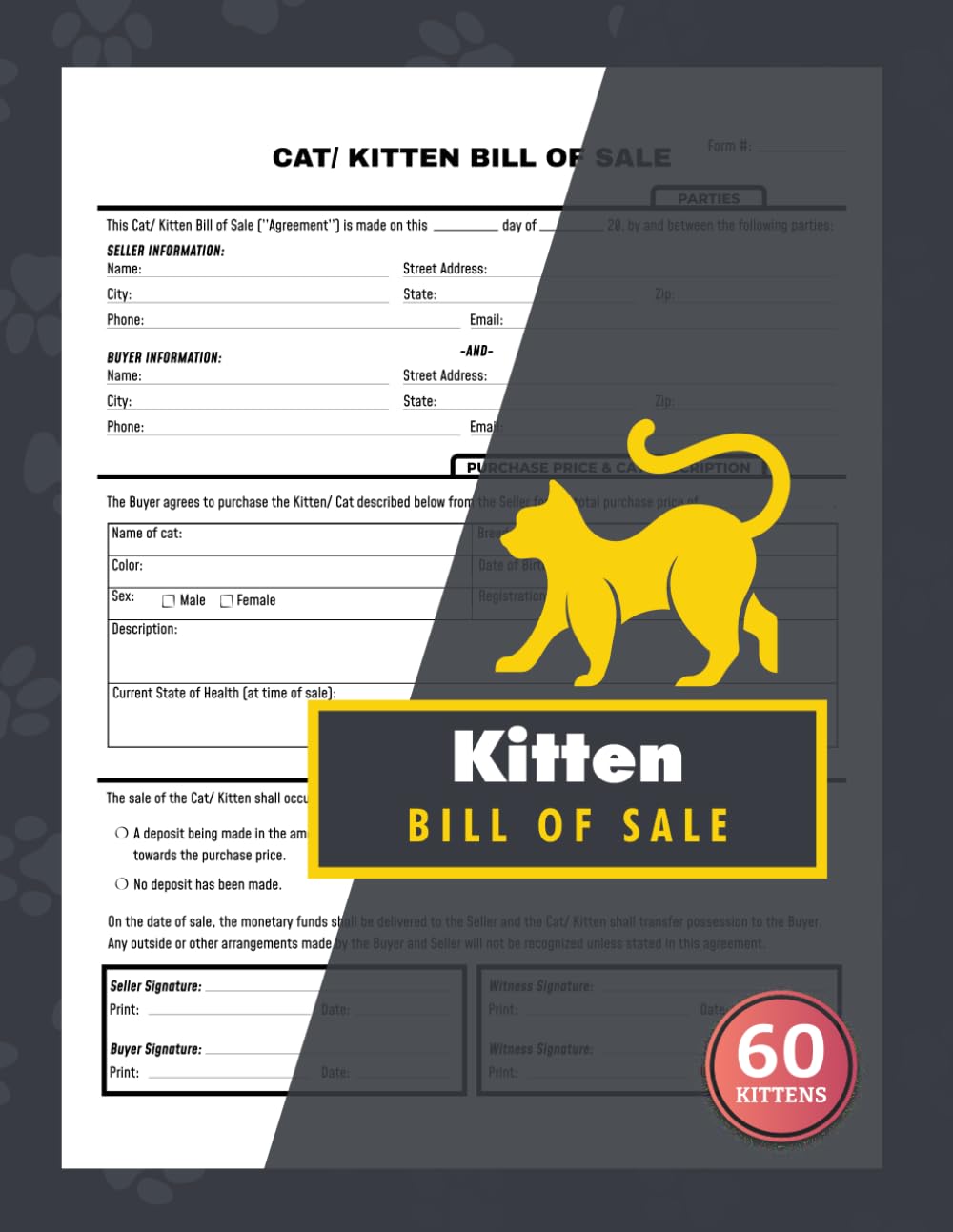 capítulo por capítulo baixar Kitten Bill of Sale: 60 Pet Selling Agreement Forms for Cat Breeders | Transfer Ownership & Record Kitten Sales with Confidence | 120 Single-Sided Pages