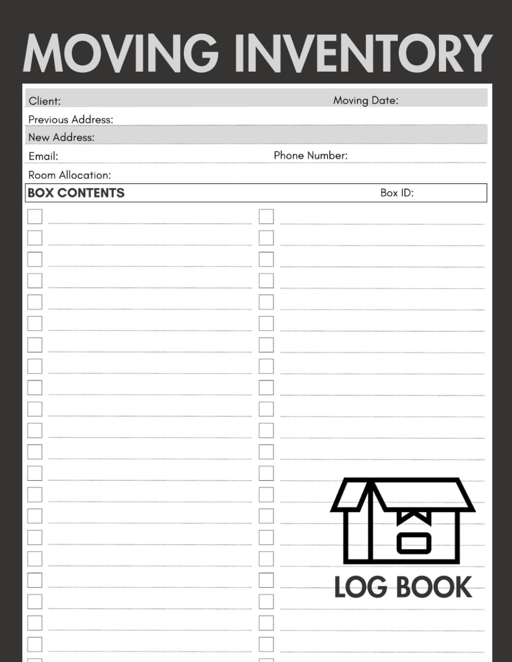 Moving Inventory Log Book: Cute Record Book to Keep Track of Items and Belongings baixar o livro de graça
