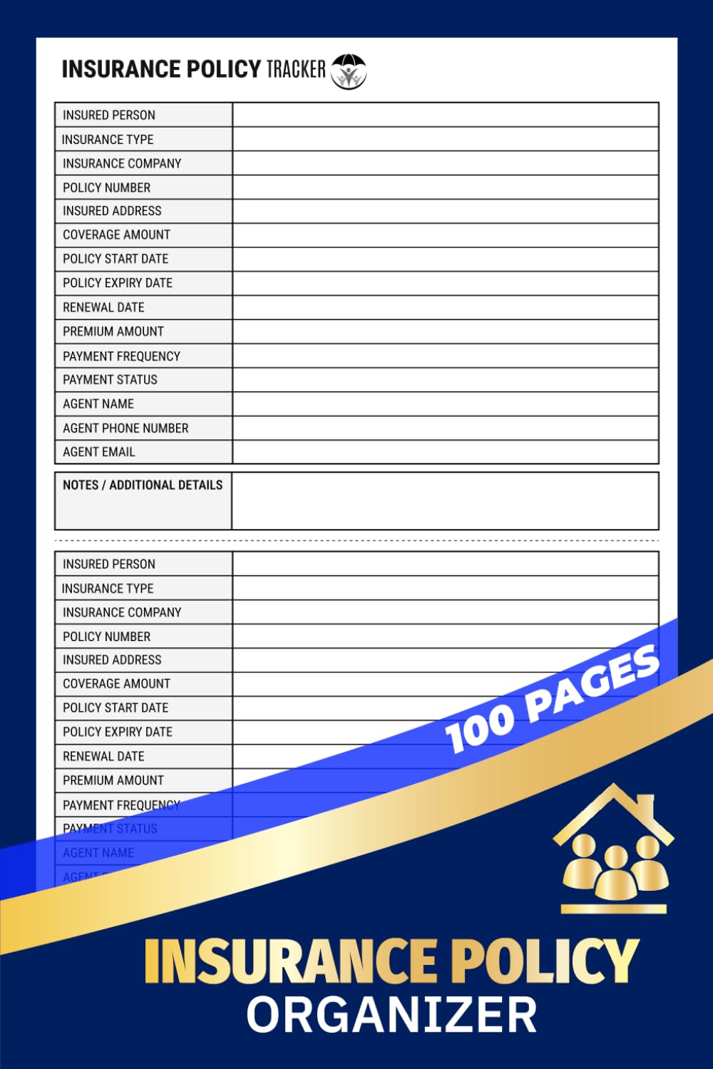 Insurance Policy Organizer: Family Insurance Information Tracker | Keep All Your Important Records In One Place With Policy Numbers, Agent Details, Renewal Dates & Notes | 100 Pages baixar o livro de graça