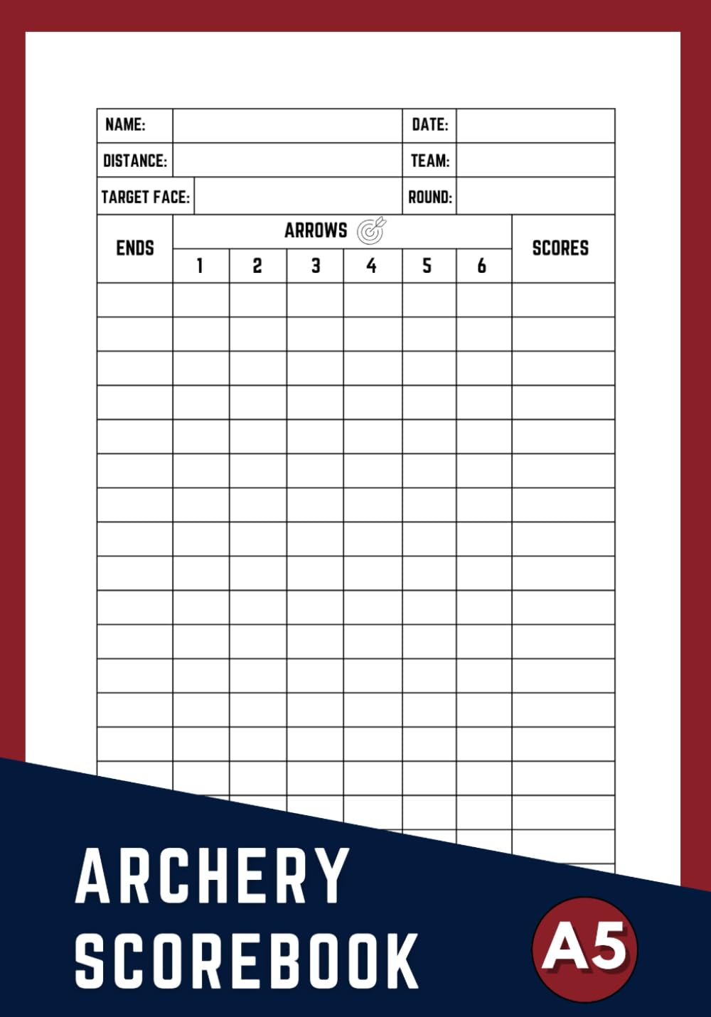 ler totalmente Archery Scorebook: Pocket Size A5 Bow and Arrow Score Sheet