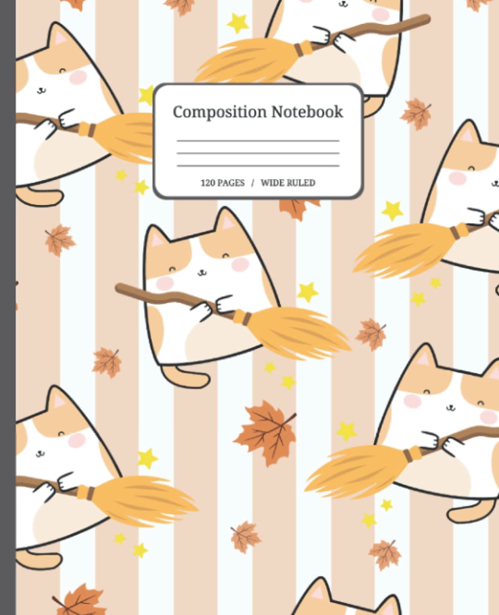 Composition Notebook: Wide Ruled Lined Paper Notebook Journal | Back to School Girls Kids Teens Students | Kawaii Cute Cat Fall Stripes baixar livro de graça
