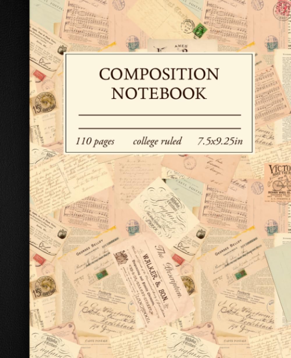 Composition Notebook College Ruled: Vintage Victorian Ephemera Aesthetic Journal baixar livro de graça