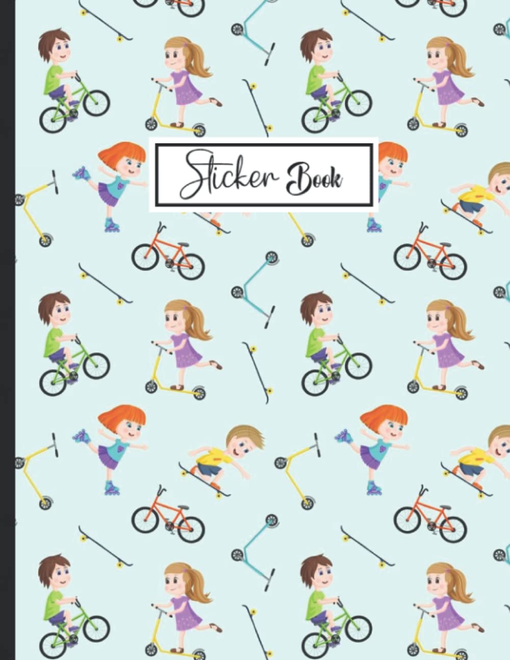 Sticker Book: Cute Skateboarding Design Blank Sticker Album Journal pages for Kids Sticker Collection Book.