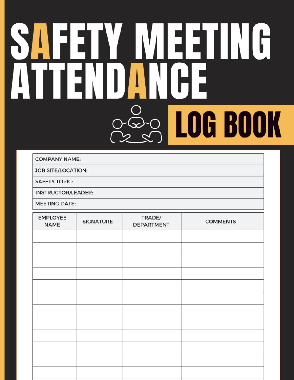 Safety Meeting Attendance Log Book: Workplace Meeting Register for Employee Signatures, Crew Attendance Tracking, Safety Discussions, Training Sessions, Job Site Coordination and Team Records baixar livro de graça