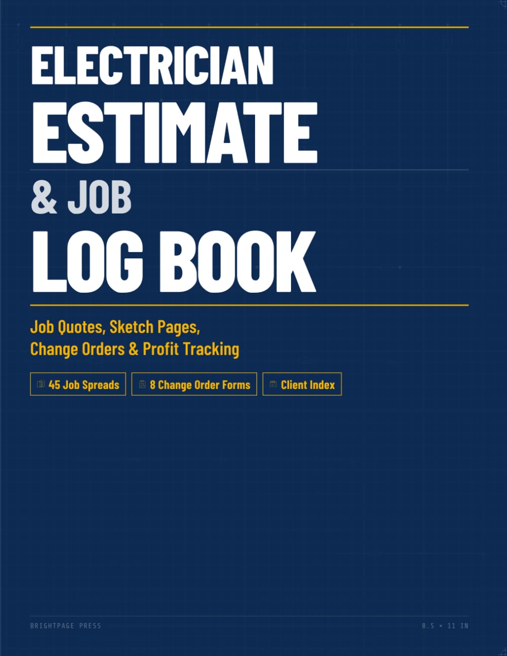 Electrician Estimate and Job Log Book: Job Quote and Client Record Book for Electrical Contractors with Sketch Pages, Change Order Forms, Profit Tracking and Numbered Index, 45 Jobs, Large 8.5 x 11 baixar o livro de graça