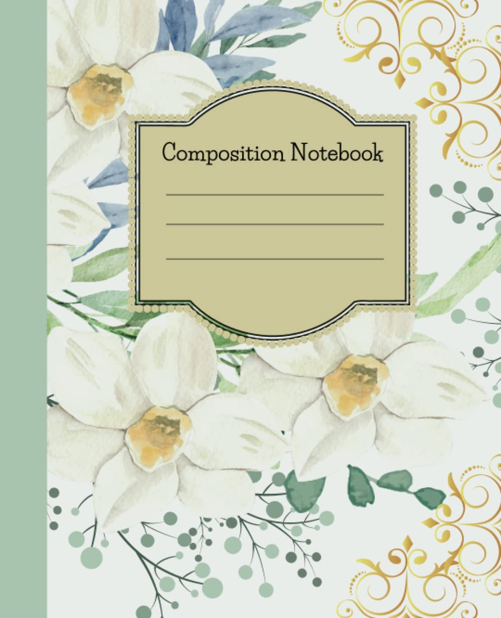 ler totalmente Composition Notebook: Vintage Spring Floral Illustration White Daffodils and Frills