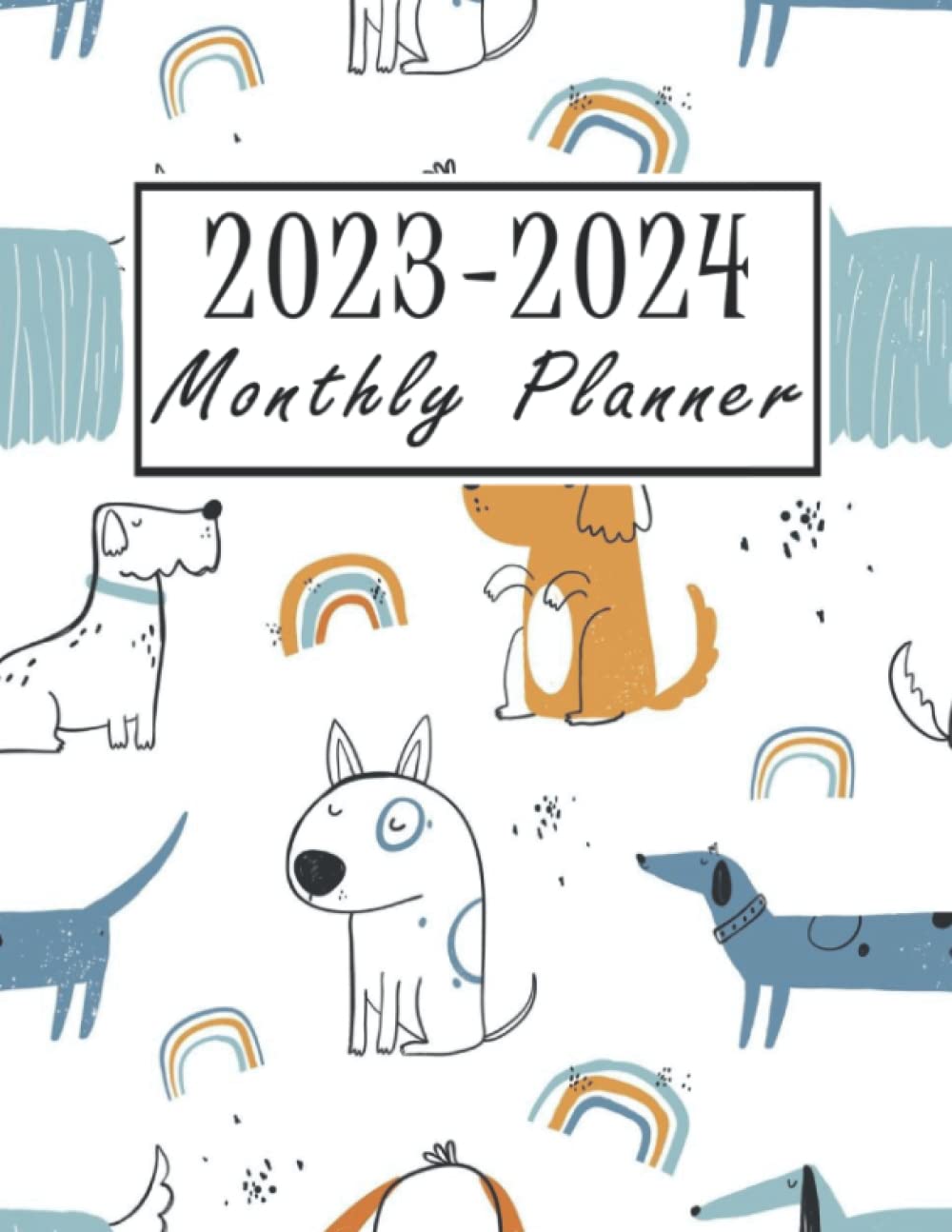 ler totalmente 2023-2024 Monthly Weekly Planner: Dogs Weekly Two Year Planner - Pretty Design 24 Months at a Glance Simple Schedule Organizer & Agenda |... & Contacts Log (Academic Planner)