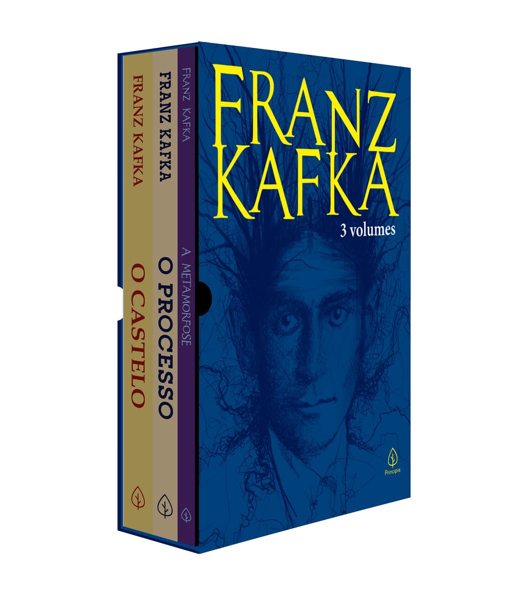 ler totalmente Box Franz Kafka com 3 livros, bloco de anotações e marcador de páginas