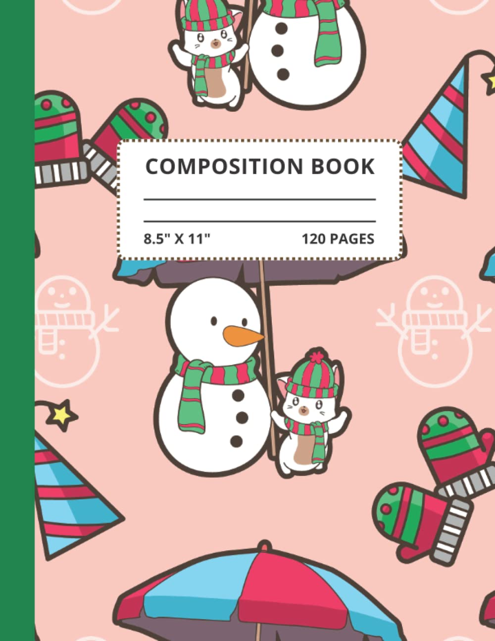 ler totalmente Christmas Themed Composition notebook wide ruled 8.5x11 inches