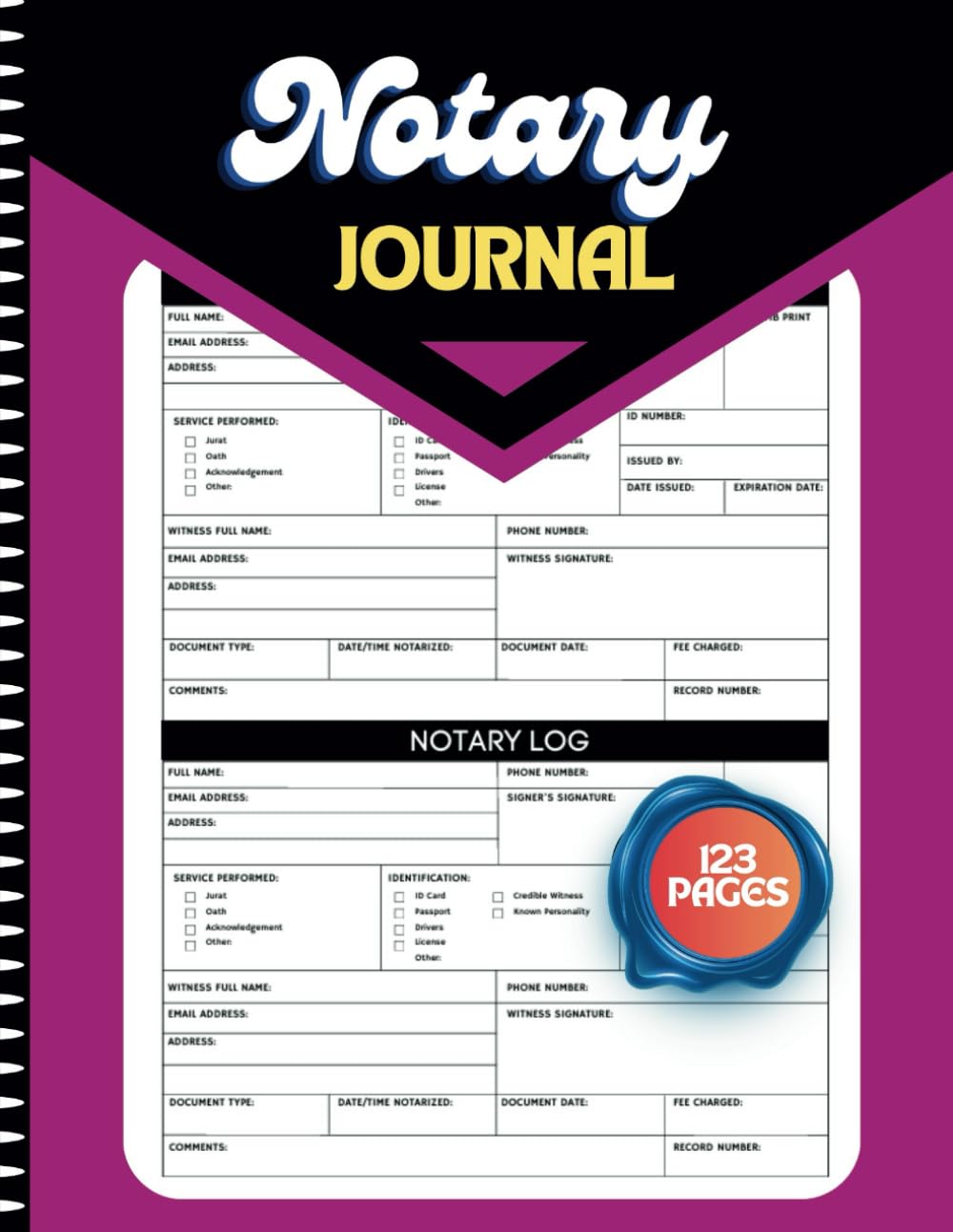 Notary Journal: Notary Public Record Book for Signing Agents With Thumb Print, 240 Entries, 2 Entry per page baixar o livro de graça