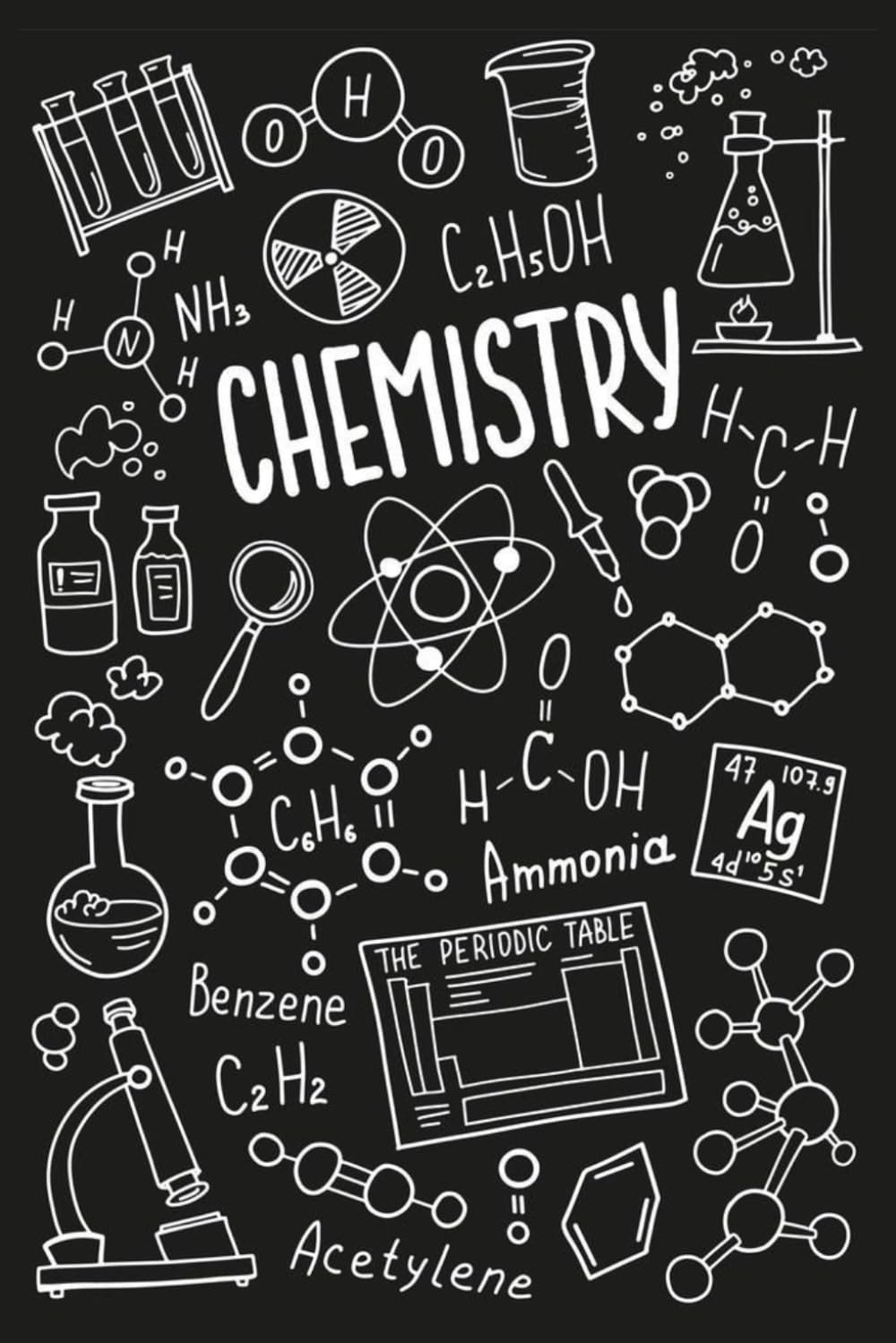 Chemistry notebook: Simple and Minimalistic Everyday ruled Journal for teens and adults